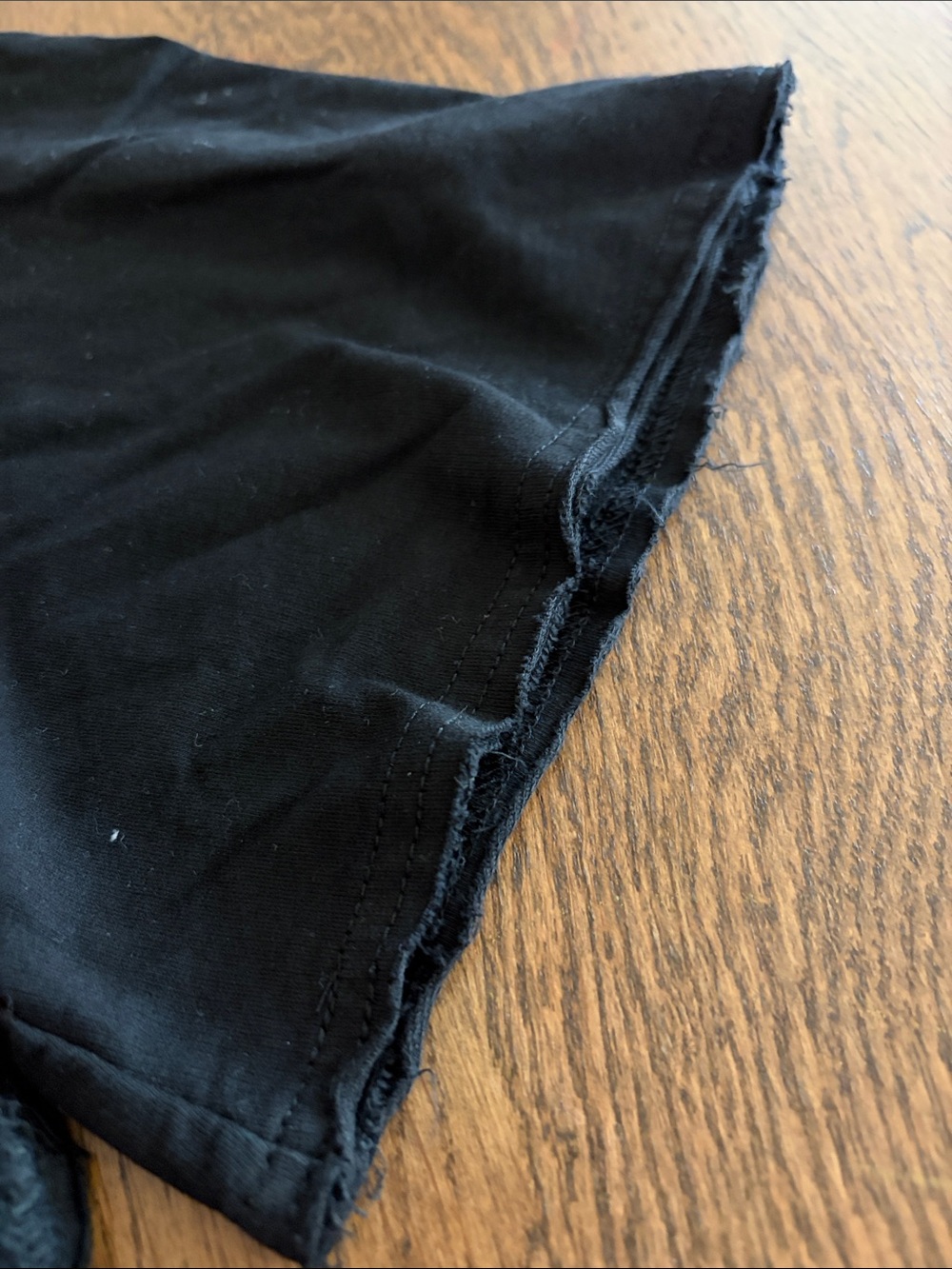 IMMENSE.TW Black T Shirt High End Avant Garde Fashion Raw Sleeve & Hem Cotton - Picture 10 of 11